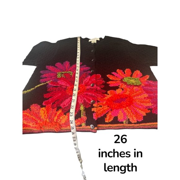 Handmade Susan Bristol Flower Knit Sweater | Bold Cottagecore Statement Cardigan - Picture 12 of 12